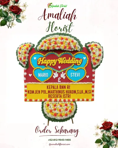 Karangan Papan Bunga Pernikahan di Tembung